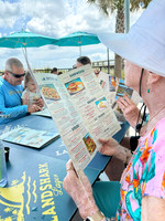 Vicki with her menu