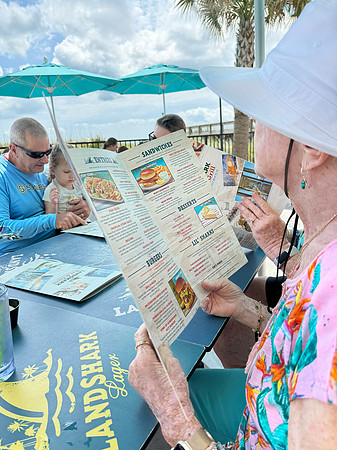Vicki with her menu